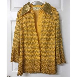 Vintage Yellow Beaded Jacket